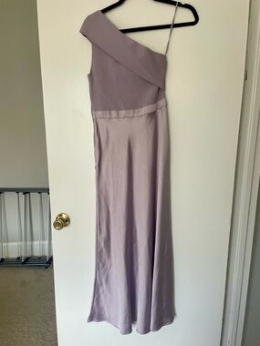 Ted Baker One-Shoulder Lilac Satin Evening Gown